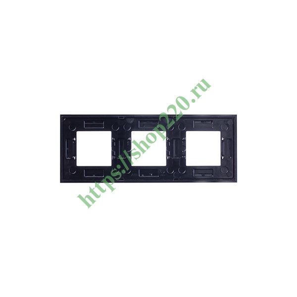 Рамка 3-постовая, серия Zenit, стекло чёрное (N2273 CN)