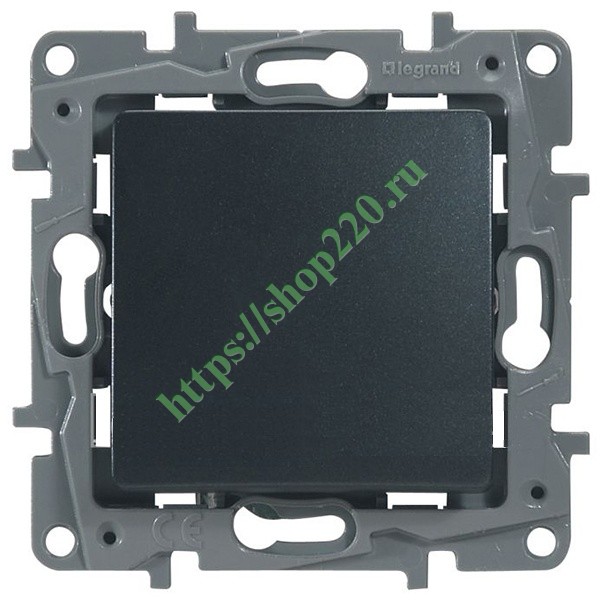 Кнопка Legrand Etika 6А, антрацит 672614 купить по недорогой цене в ...