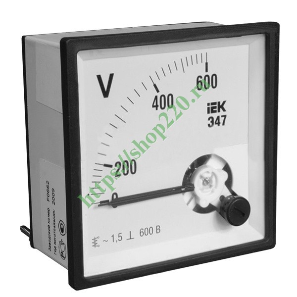 Вольтметр аналоговый Э47 600В класс точности 1,5 96х96мм IEK IPV20-6 ...