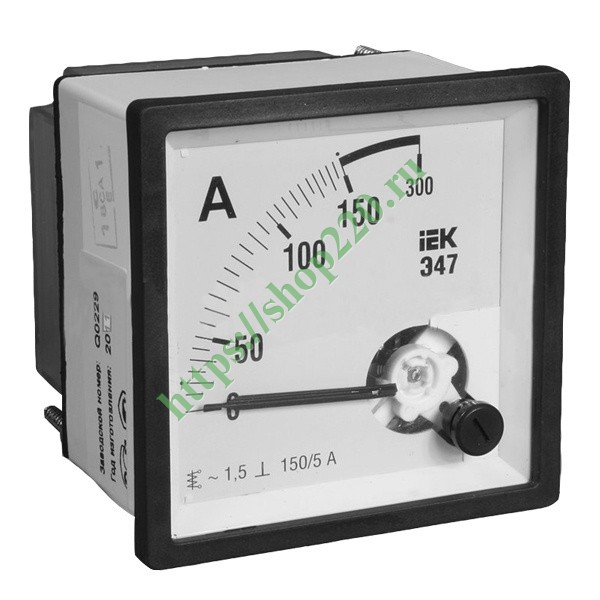 Амперметр аналоговый Э47 300/5А класс точности 1,5 72х72мм IEK IPA10-6 ...