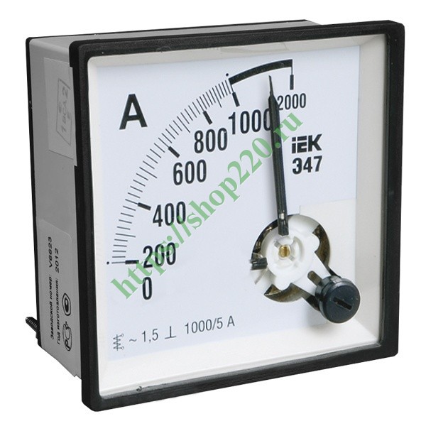 Амперметр аналоговый Э47 2000/5А класс точности 1,5 96х96мм IEK IPA20-6 ...
