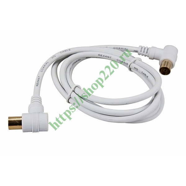 Шнур TV PLUGTV JACK 1.5М Угловой Белый 180022 купить по недорогой