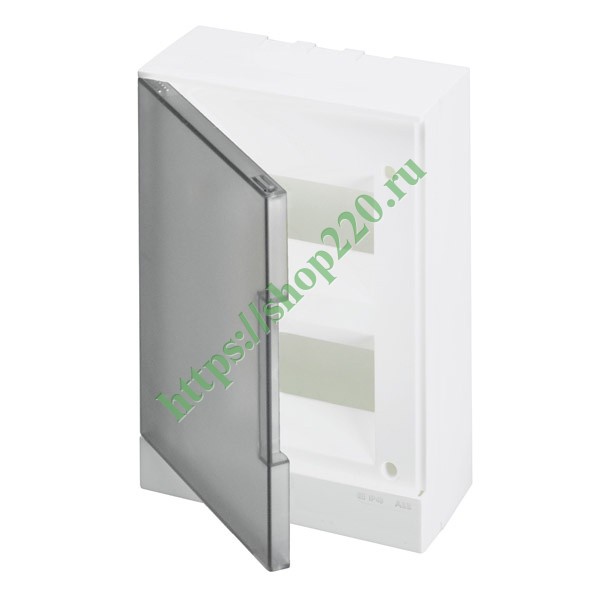 ABB Basic E Шкаф настенный 16М серая (2x8) прозрачная дверь (с клеммами) BEW402216