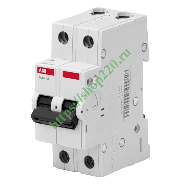 Автоматический выключатель ABB Basic M 2P 20A C 4,5кА, BMS412C20 (автомат электрический)
