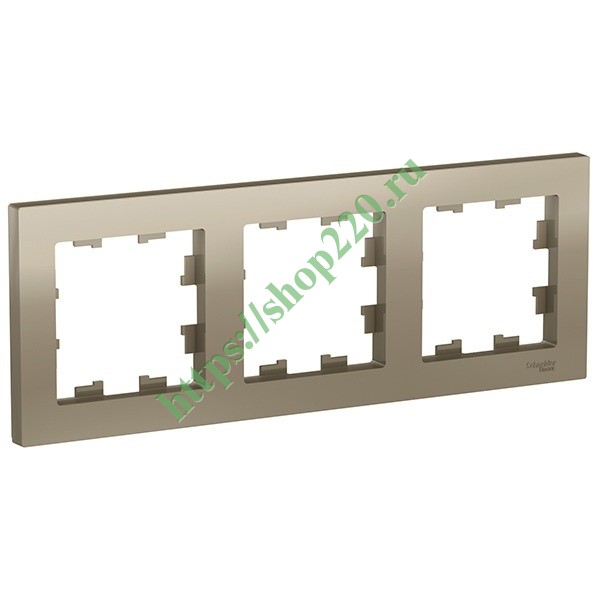 Рамка SE AtlasDesign 3 поста универсальная, шампань [уп 5 шт] ATN000503 ...