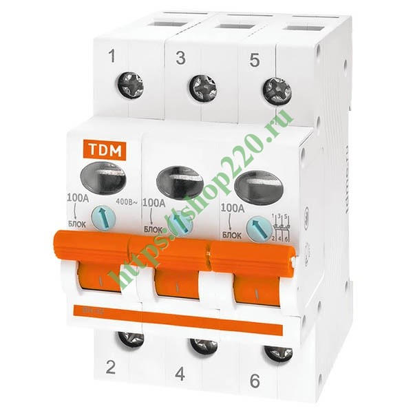 Выключатель нагрузки ВН-32 3P 100A трехфазный TDM (рубильник) SQ0211 ...