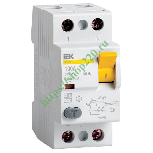 УЗО ВД1-63S 2Р 80А 300мА тип AC селективное ИЭК (ВДТ) - купить MDV12-2 ...