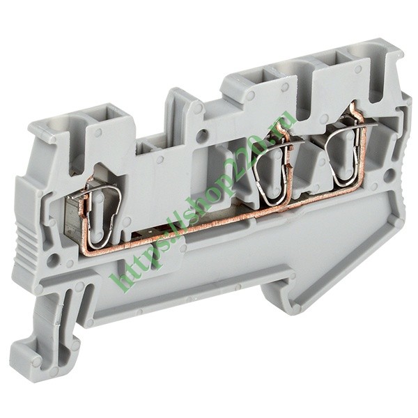 Клеммник самозажимной КПИ 3в-2,5 3 вывода 31А серый IEK YZN11-3-002-K03 ...
