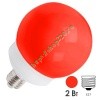 Светодиодная лампа шар 2W 230V E27 12 LED D100mm красная матовая IP65