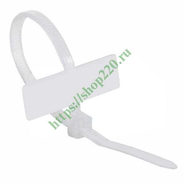 Хомут 2,5х100мм с площадкой под маркер белый [уп. 100шт] Rexant 07-0106 ...