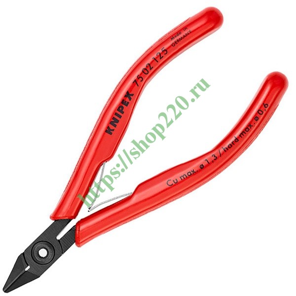 Кусачки боковые Knipex 125мм для электроники вороненые с ...