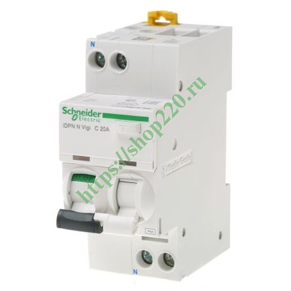 Дифференциальный автомат schneider electric dpn n vigi 6ка 16a c тип ас 30мa