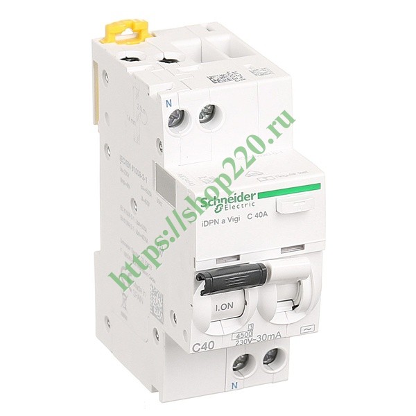 Дифференциальный автомат schneider electric dpn n vigi 6ка 16a c тип ас 30мa