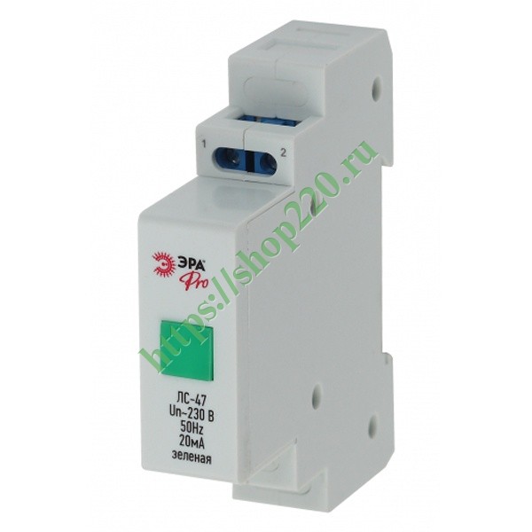 Лампа сигнальная ЛС-47 (зеленая) на DIN-рейку ЭРА Pro (NO-902-178 ...