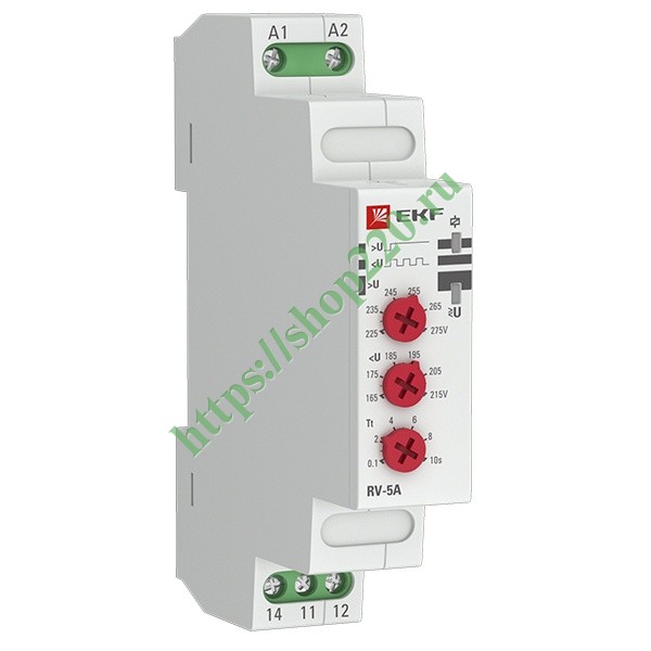 Реле напряжения (параллельное подключение) RV-5A 1НО/НЗ 225-275В 50Гц ...
