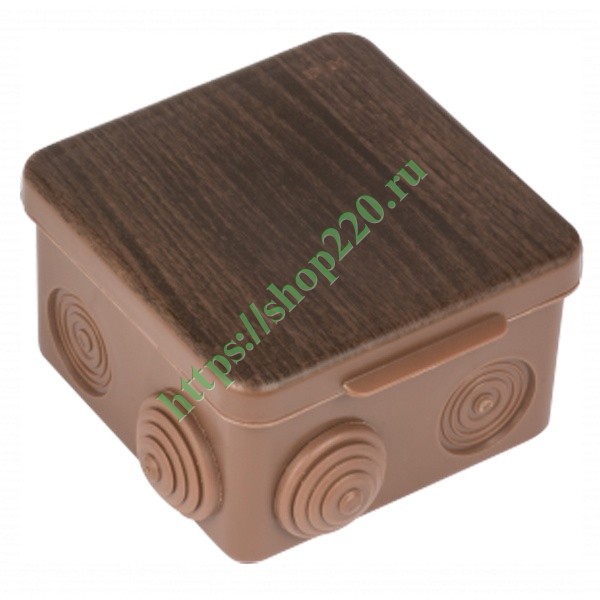 Коробка распаячная КМР-030-014 100х100х55мм тёмное дерево IP54 EKF ...