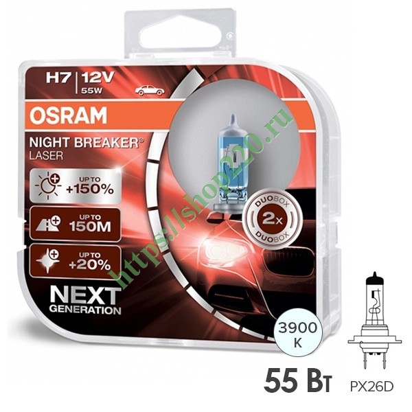 Лампа 64210NL-HCB 55W 12V PX26D H7 BOX2 (+150% больше света) NIGHT ...