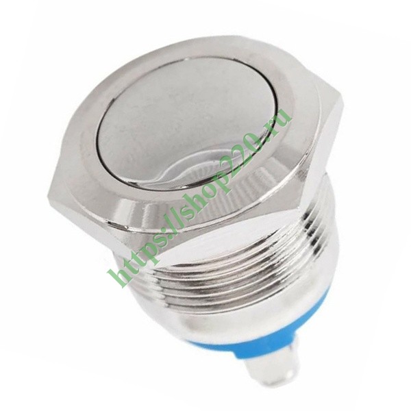 Кнопка антивандальная d19 250V без фиксации (2с винт) (ON)-OFF сфера ...