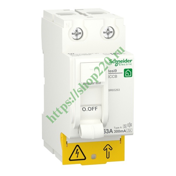 УЗО селективное RESI9 2П 63А 300мА AC-S 230В Schneider Electric 2м (ВДТ .