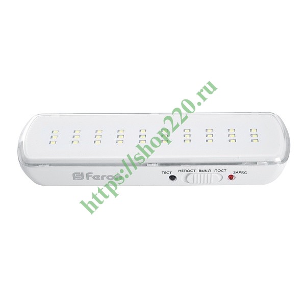 Светильник светодиодный аварийный 30 LED AC/DC, белый, EM110 41532 - купить по недорогой цене на Shop220 в Москве и РФ