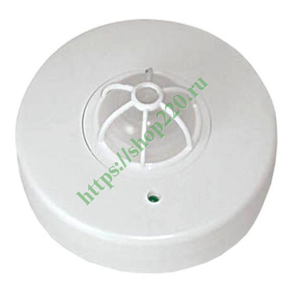 Датчик движения потолочный ДДП-03 1200Вт, 10-900с, 6м , 3+Лк, 120(сбоку)+360(сверху)гр IP33, TDM