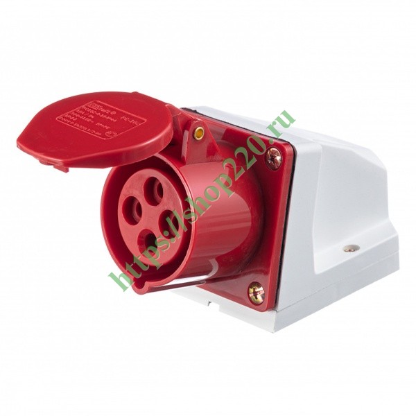 Розетка стационарная 134 3Р+РЕ 63А 380В IP67 РС-102-4-63 DEKraft ...