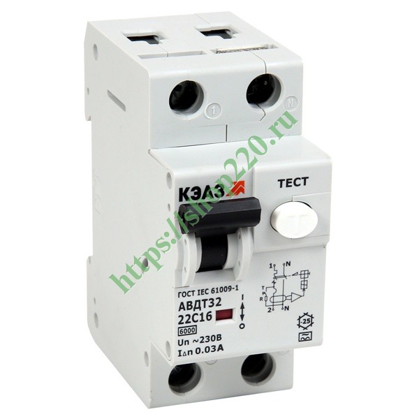 Автоматический выключатель дифференциального тока АВДТ32-22C32-A-УХЛ4 ...