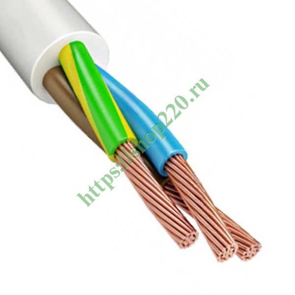 Провод соединительный ПВС 3х4 гибкий белый ГОСТ 7399 ККЗ KKZ40-00008025 ...