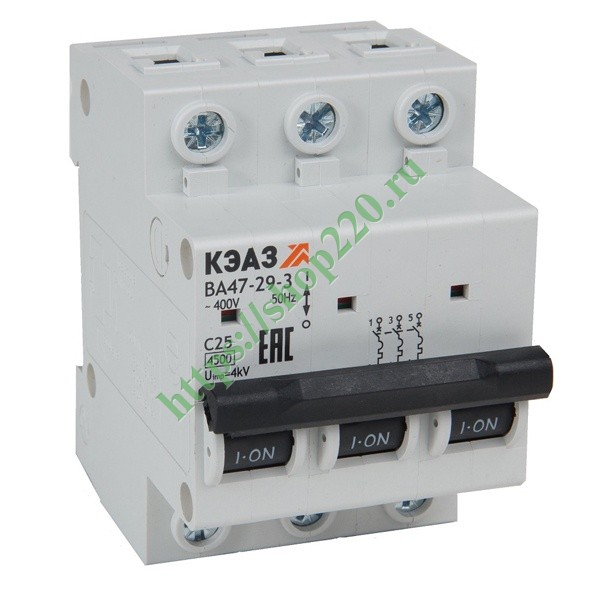 Автоматический выключатель ВА47-29 3Р 63А 4,5кА характеристика C (ВА47 ...