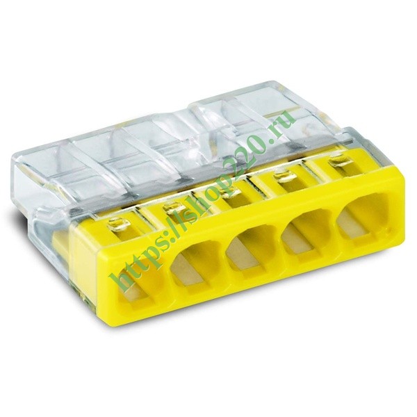 Клеммник WAGO 5 (одножильных) х 0,5-2,5 мм2 24A Cu [уп. 100шт] 2273-205 ...