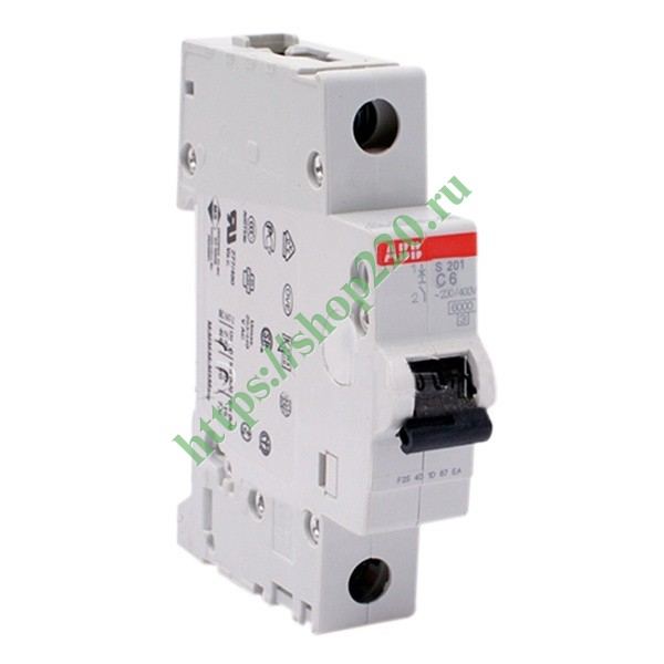 Автоматический выключатель ABB 1-полюсный S201 C6 (автомат ...