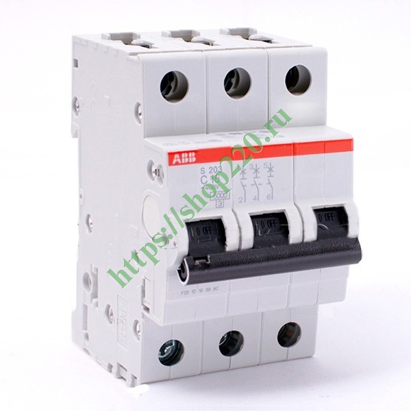 Автоматический выключатель ABB 3-полюсный S203 C16 (автомат ...