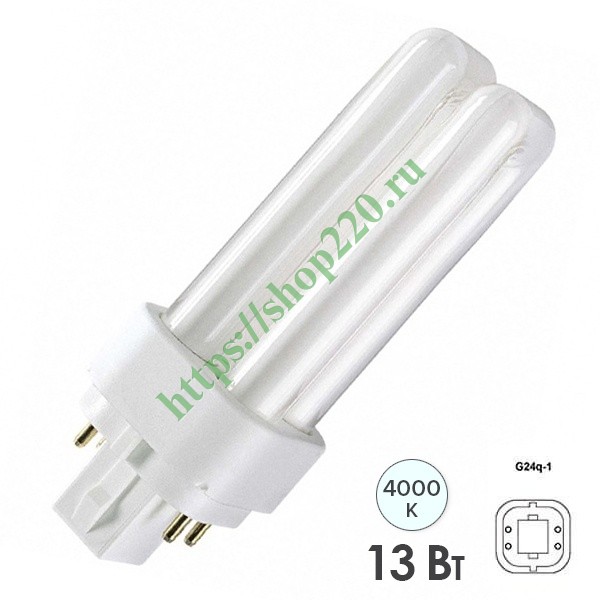 Лампа Osram Dulux D/E 13W/840 G24q-1 холодно-белая 4050300017594 купить ...