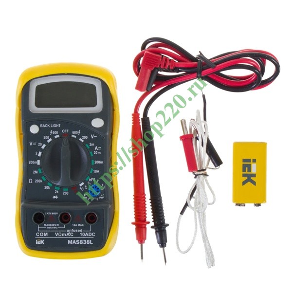 Мультиметр цифровой Master MAS838L IEK TMD-3L-838 - купить по недорогой ...