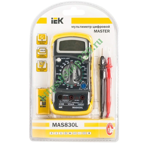 Купить Мультиметр цифровой Master MAS830L IEK TMD-3L-830 по цене 989.86 р.