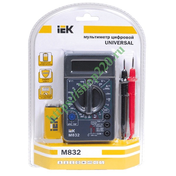 Мультиметр цифровой Universal M832 IEK TMD-2S-832 купить по недорогой ...