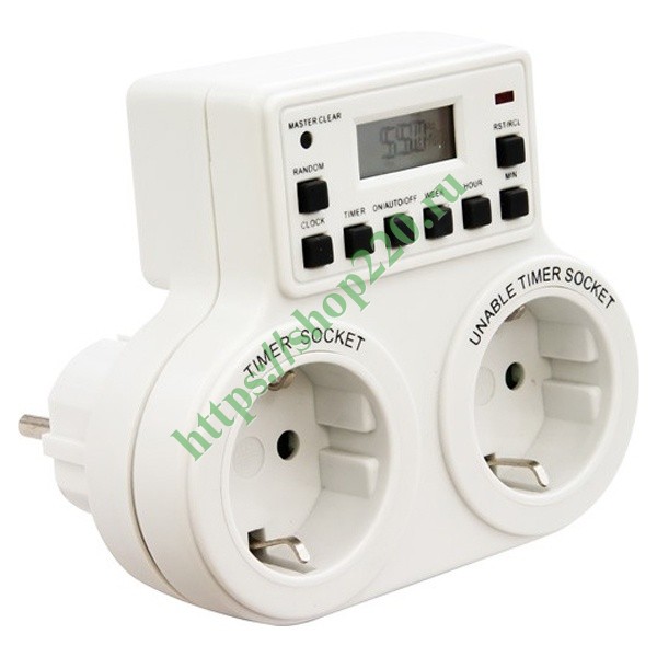 Розетка с таймером TM25 3500W/16A 230V недельная на две розетки 23236 ...