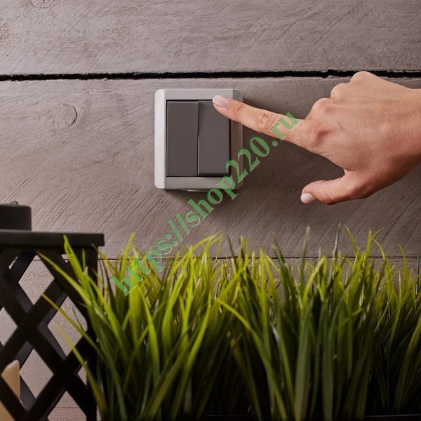 Выключатель двухклавишный открытой установки IP54 Kranz Industrial ...