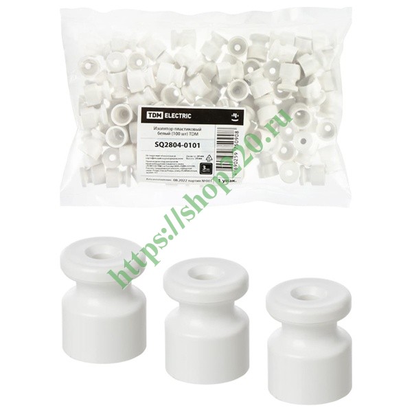 Изолятор пластиковый белый (100 шт) TDM SQ2804-0101 купить по недорогой ...