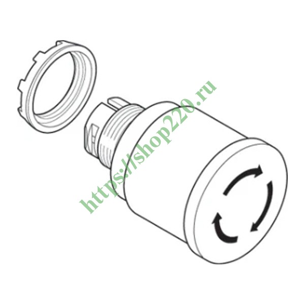 Кнопка ABB MPMT3-11R ГРИБОК красная (корпус) с подсветкой с усиленной ...