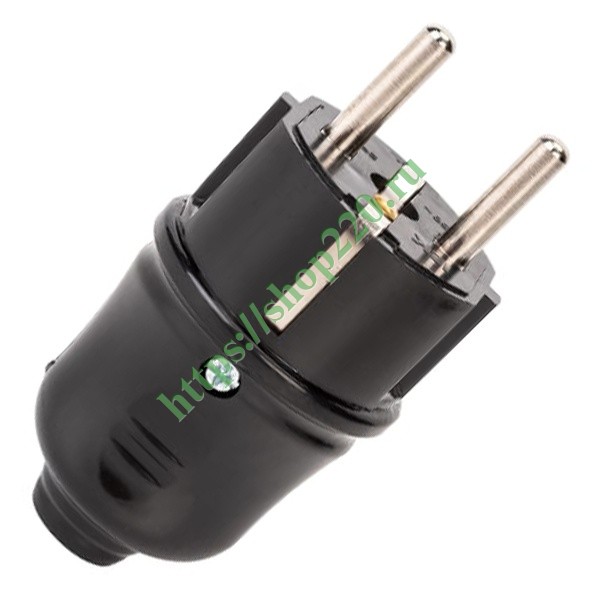 Вилка разборная прямая с заземлением 16А черная ВПп10-02-Ст IEK EVP10 ...