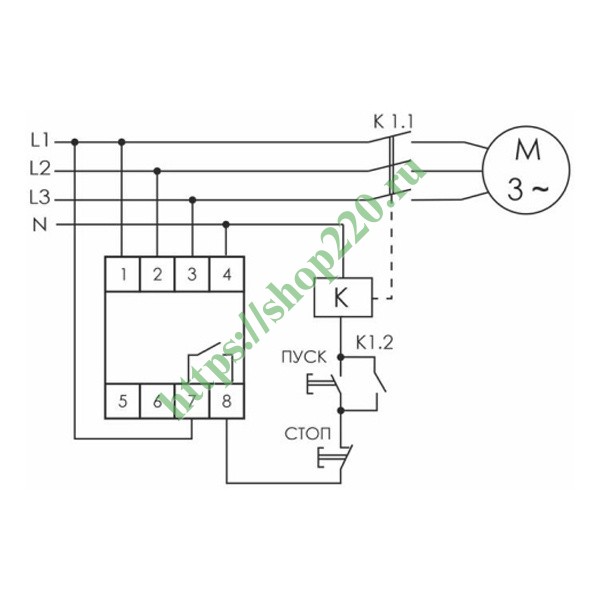 Реле контроля наличия/асимметрии/чередования фаз CKF-B асимметрия 55В ...