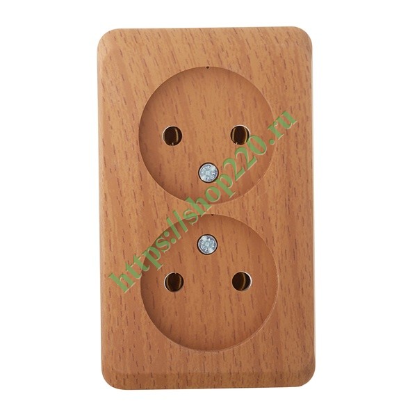 Розетка двойная без заземления Этюд темный бук [уп 16шт] PA16-005T ...