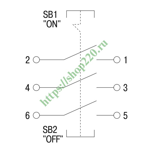 Выключатель кнопочный с механической блокировкой ВКИ-211 3Р 6А 230/400В ...