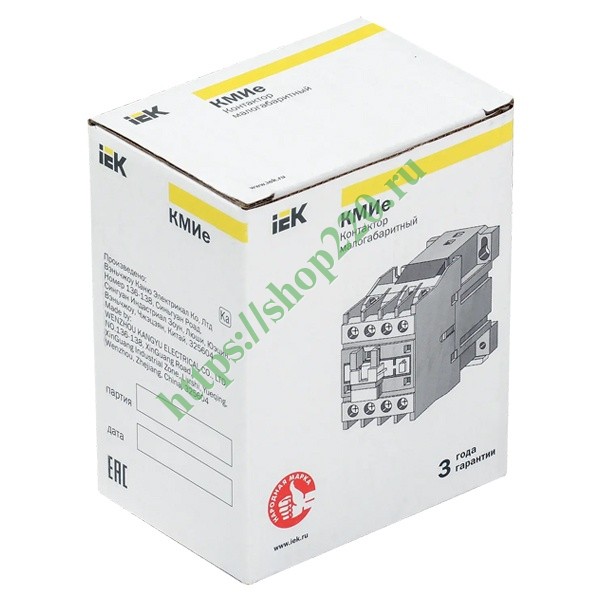 Контактор КМИе-11810 18А 230В/АС3 1НО ИЭК KKME11-018-230-10 купить по ...