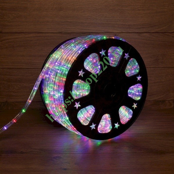 Светодиодный дюралайт 3W мультиколор (RYGB) 36 LED/2,4Вт/м, свечение с динамикой, D13мм, бухта 100м