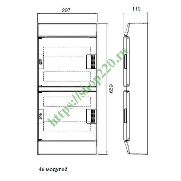 Шкаф abb mistral41 48 модулей