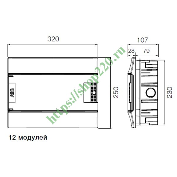 Шкаф мультимедийный настенный abb mistral41w 2х12м с монтажной платой непрозрачной дверью m41p24x21