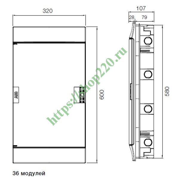 Шкаф abb 36 модулей встраиваемый