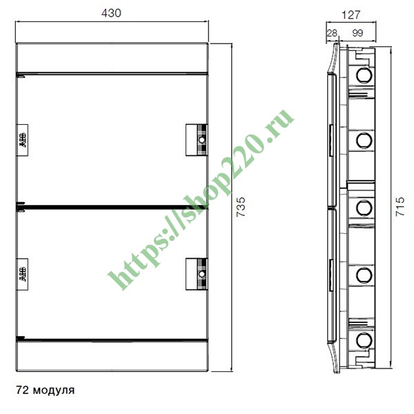 Шкаф мультимедийный настенный abb mistral41w 2х12м с монтажной платой непрозрачной дверью m41p24x21